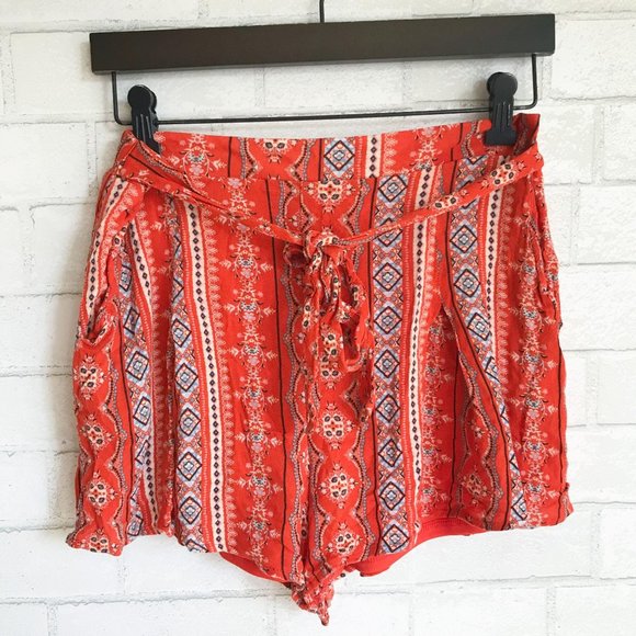 Sadie & Sage Pants - Sadie & Sage Orange Boho Festival Shorts Medium